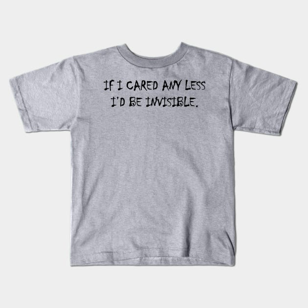 Invisible (Black) Kids T-Shirt by artofadornment